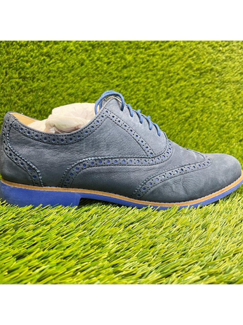 Cole Haan Alisa Womens Size 10 Blue Classic Outdoor Wingtip Oxford Dress Shoes